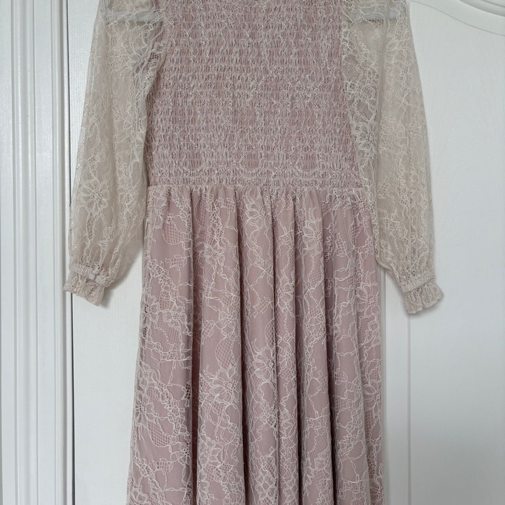 Rachel Parcell Kids Lace Dress in Pink and Cream